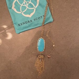 Kendra Scott Rayne Gold Pendant Necklace in Turquoise
